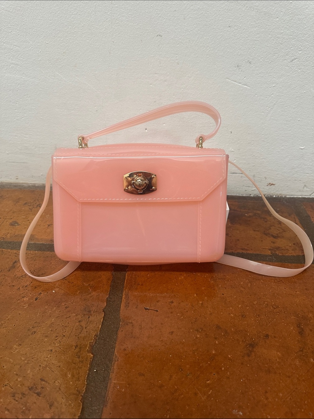 Furla Pink Jelly Crossbody with Gold-Tone Turn Lock